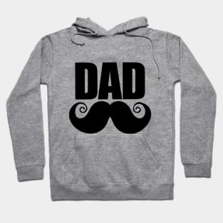 DAD text with mustache Hoodie